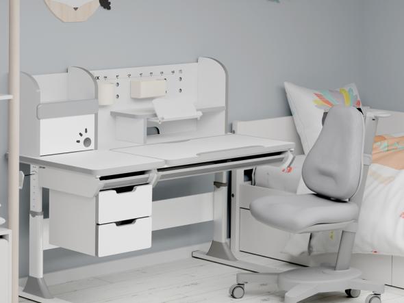 Дитячий стіл Mealux Hamilton Multicolor з полицею Grey