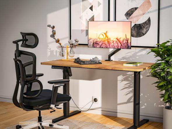 Стіл з електро регулюванням висоти Mealux PowerDesk Lite Mahogany