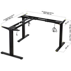 Каркас електростолу Mealux Powerframe Trio Black
