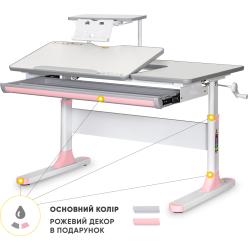 Дитячий стіл Mealux Vancouver Multicolor с полкой S50 Pink