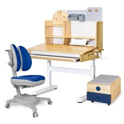 Комплект (L) Mealux Cтол Timberdesk Wood S + Onyx Duo Dark Blue