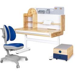 Комплект (L) Mealux Cтол Timberdesk Wood L + Onyx Duo Dark Blue