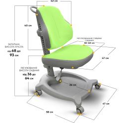 Дитяче крісло ErgoKids GT Y-402 ortopedic Green