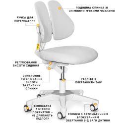 Дитяче крісло Evo-kids Mio Lite Grey