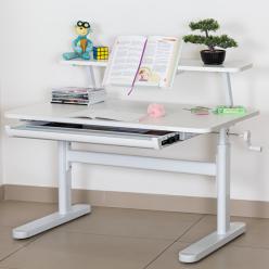 Дитячий стіл ErgoKids TH-210 White з поличкою