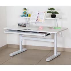 Детский стол ErgoKids TH-215 White с полкой