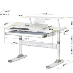 Дитячий стіл Evo-кids TH-310 с полкой Grey