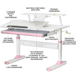 Дитячий стіл Evo-кids TH-310 з полицею Pink