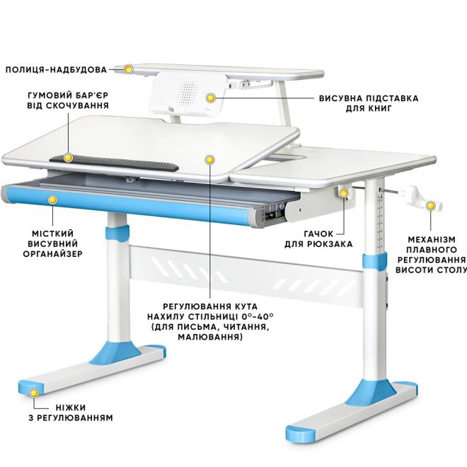 Дитячий стіл Evo-Kids TH-320 Blue Фото 2