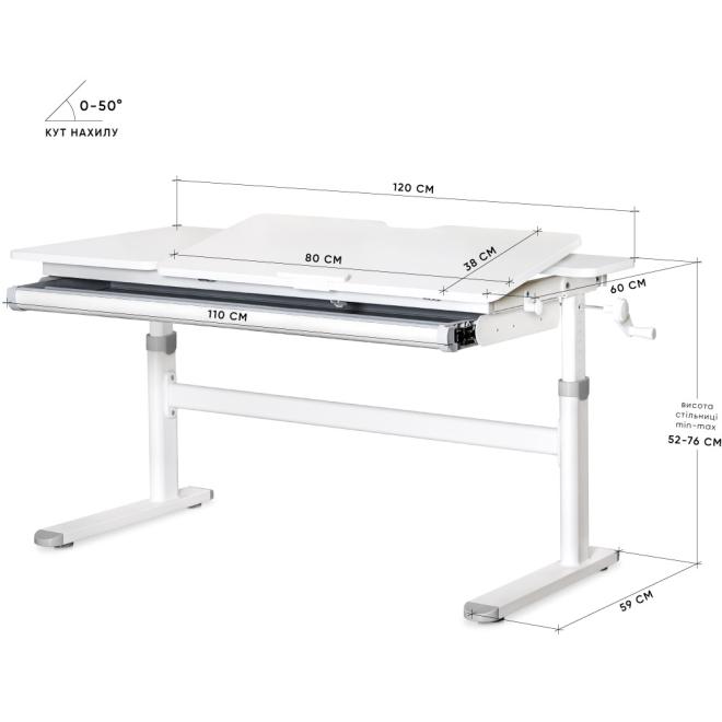 Дитячий стіл Evo-kids TH-360 Lite White Grey Фото 3