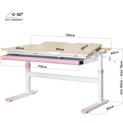 Дитячий стіл Evo-kids TH-360 Lite Wood Pink