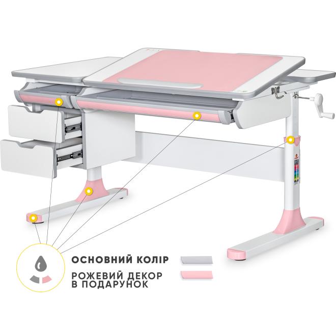 Дитячий стіл Mealux Hamilton Multicolor Lite Pink Фото 1