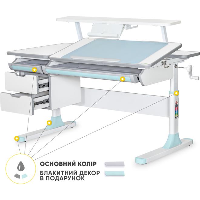 Дитячий стіл Mealux Hamilton Multicolor with shelf S-50 Blue Photo 1