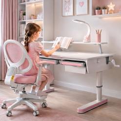 Дитячий стіл Mealux Montreal 2 Multicolor с полкой S-50 Grey