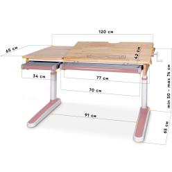 Дитячий стіл Mealux Oxford Wood Lite Pink