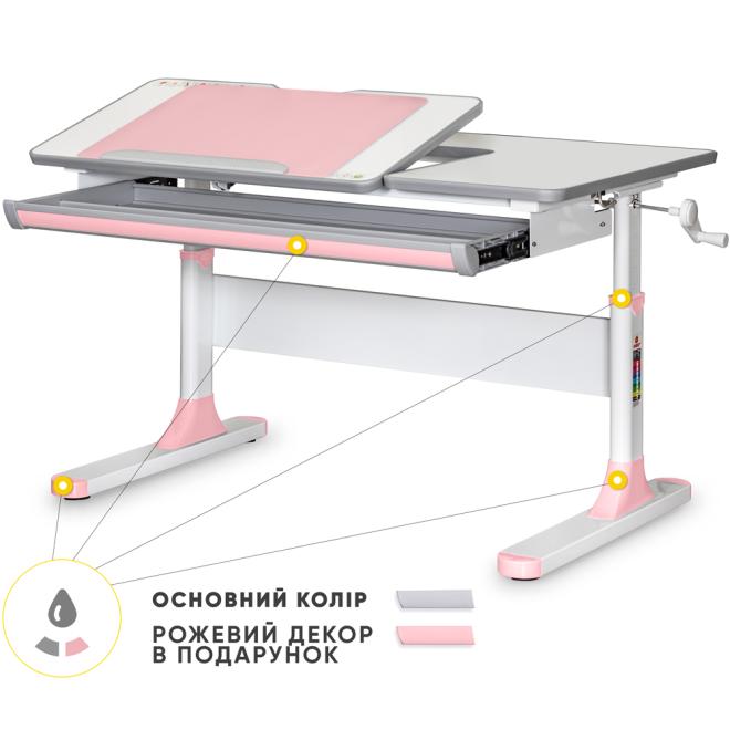 Дитячий стіл Mealux Vancouver Multicolor Lite Pink Фото 1