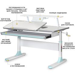 Дитячий стіл Mealux Vancouver Multicolor з полицею S50 Blue