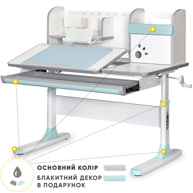 Дитячий стіл Mealux Vancouver Multicolor with shelf Blue Photo 1