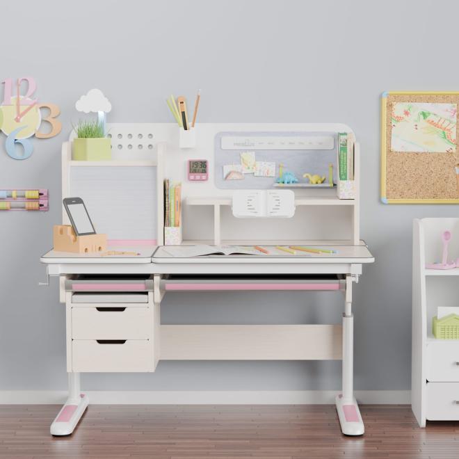 Дитячий стіл Mealux Winnipeg Multicolor Plus MG Pink Фото 3