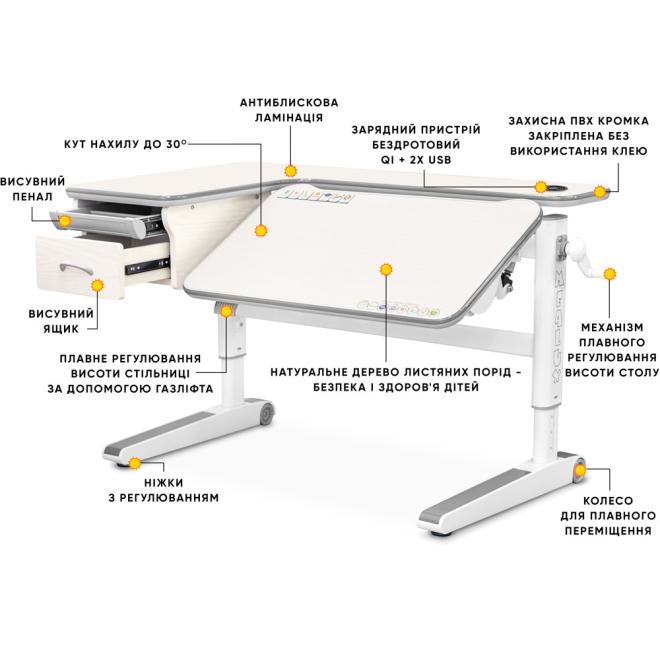 Дитячий стіл Mealux Woodville Multicolor Energy TG Фото 4