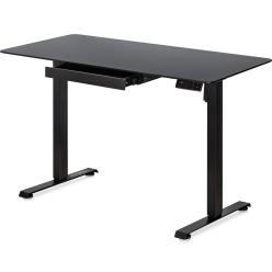 Table with electric height adjustment Mealux PowerDesk Glass Black