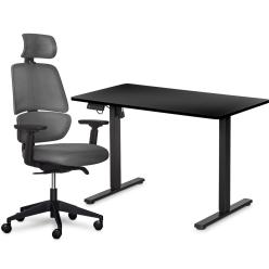 Комплект Mealux PowerDesk Lite Black + Leo Air Plus Grey