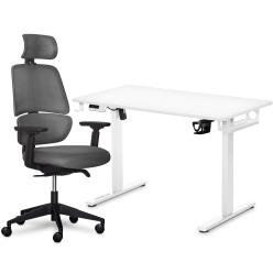 Комплект Mealux PowerDesk Lite White + Leo Air Plus Grey