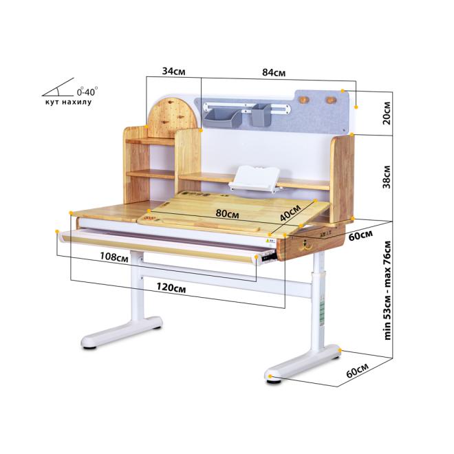 Bundle (L) Mealux Cтол Timberdesk Wood L + Onyx Grey Blue Фото 2