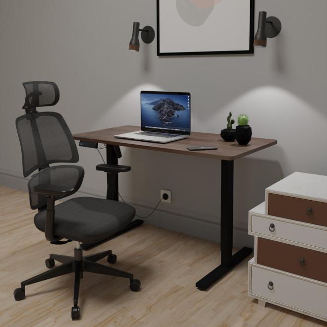 Комплект Mealux PowerDesk Lite Walnut + Leo Air Plus Black Фото 2