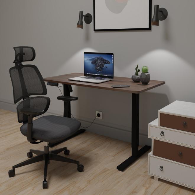 Комплект Mealux PowerDesk Lite Walnut+ Leo Air Plus Grey Фото 2