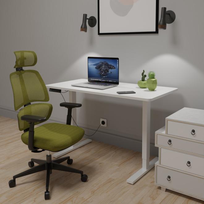 Комплект Mealux PowerDesk Lite White + Leo Air Plus Green Фото 2