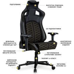 Armchair Cyberlux Hermes Fabric Lite Black Gold