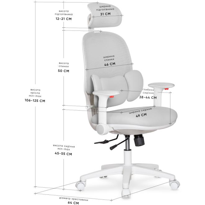 Підліткове офісне крісло Mealux Junior T2 Grеy Фото 2