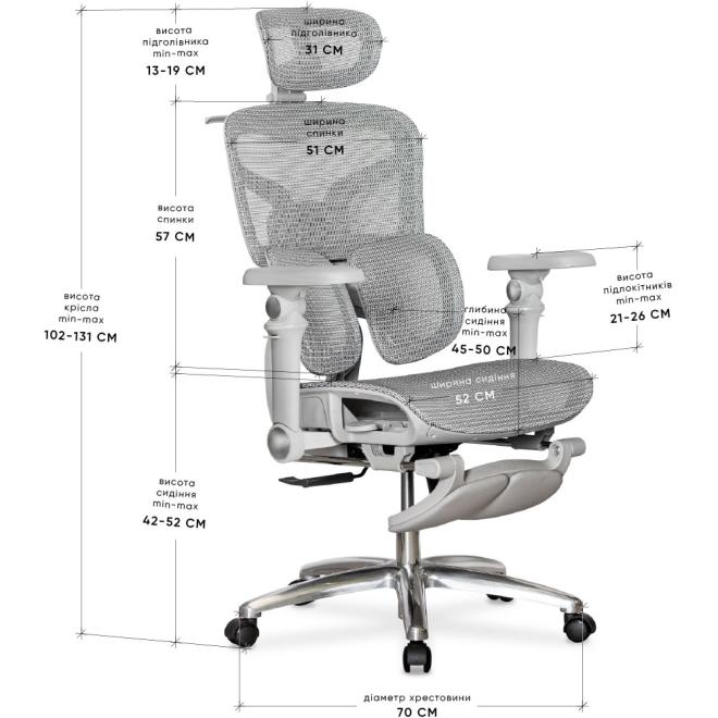 Кресло Mealux S2 Air Grey Фото 2