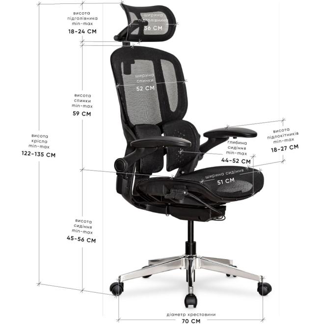 Крісло Mealux S202 Air Black Фото 2