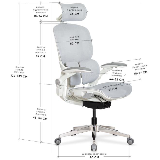 Крісло Mealux S202 Air Grey Фото 2