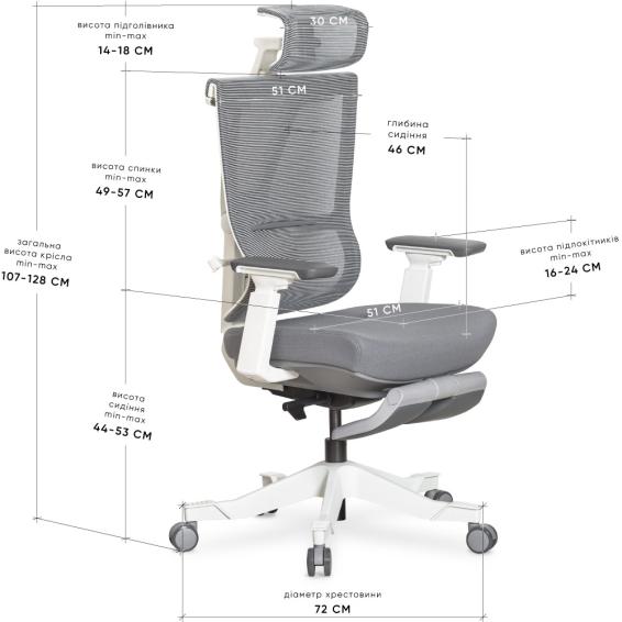 Mealux S6 Air Fabric Grey / White-size