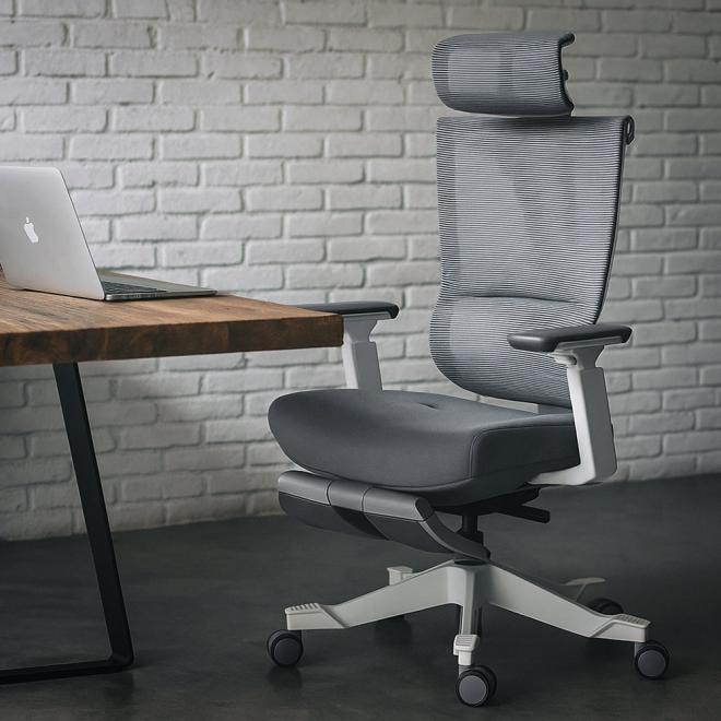 Computer chair Mealux S6 Air Fabric Grey / White Photo 11