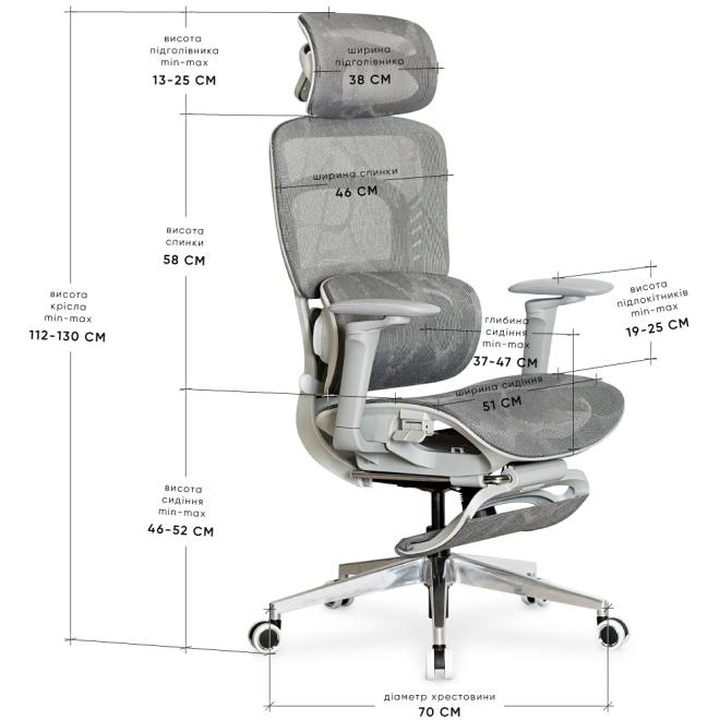 Крісло з масажем Mealux M10 Massage Grey Фото 5