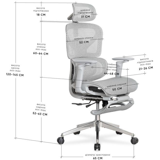 Крісло з масажем Mealux M6 Massage Grey Фото 3