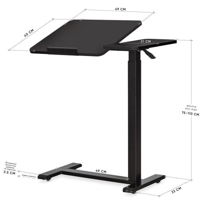 Стіл Hommex Mobidesk Duo Black Фото 11