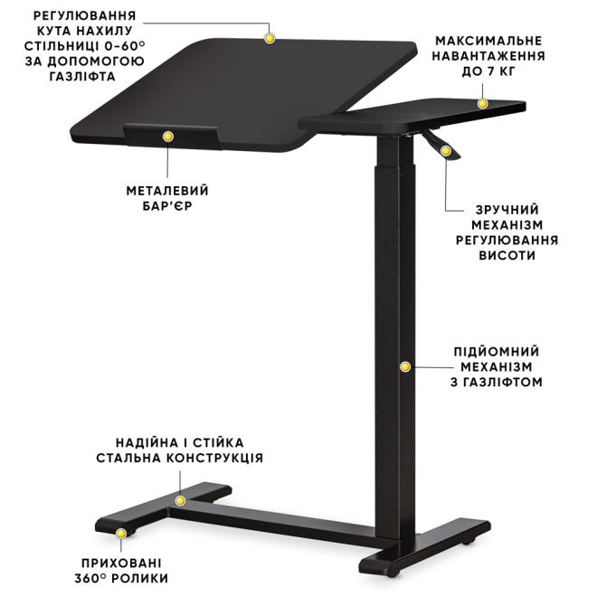 Стіл Hommex Mobidesk Duo Black Фото 10