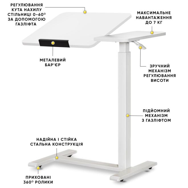 Стол Hommex Mobidesk Duo White Фото 10