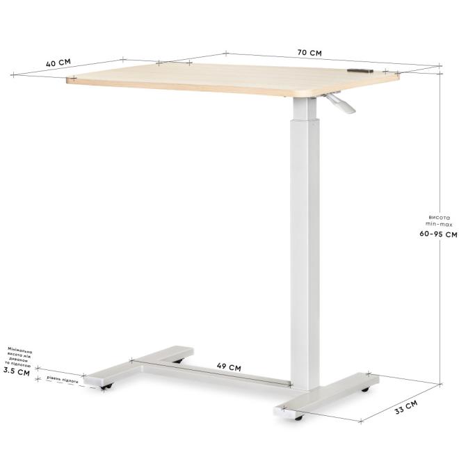 Table Hommex Mobidesk USB Maple Photo 3