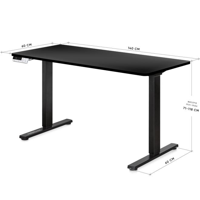 Стіл з електро регулюванням висоти Mealux PowerDesk Duo Black Фото 2