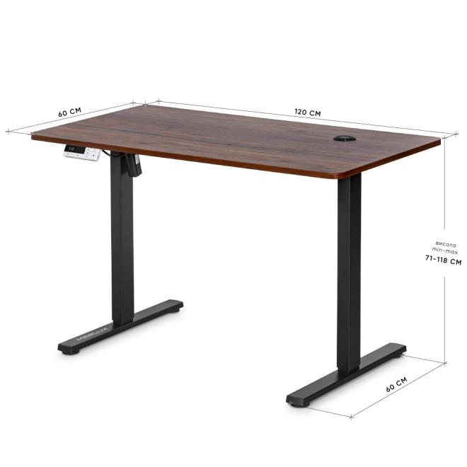 Стіл з електро регулюванням висоти Mealux PowerDesk Energy Walnut Фото 3