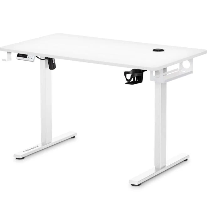 Table with electric height adjustment Mealux PowerDesk Energy White Photo 1