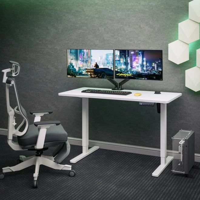 Table with electric height adjustment Mealux PowerDesk Energy White Photo 4