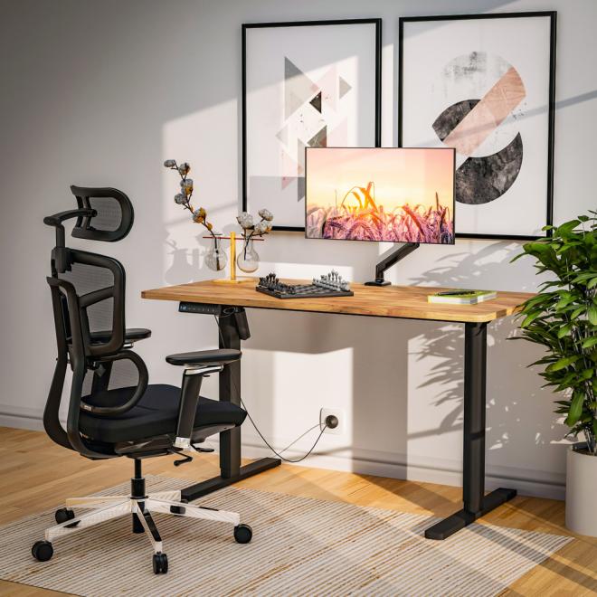 Стіл з електро регулюванням висоти Mealux PowerDesk Lite Mahogany Фото 5