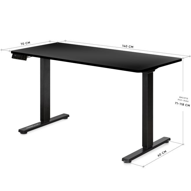 Стол с электрорегулировкой высоты Mealux PowerDesk Duo XL Black Фото 3